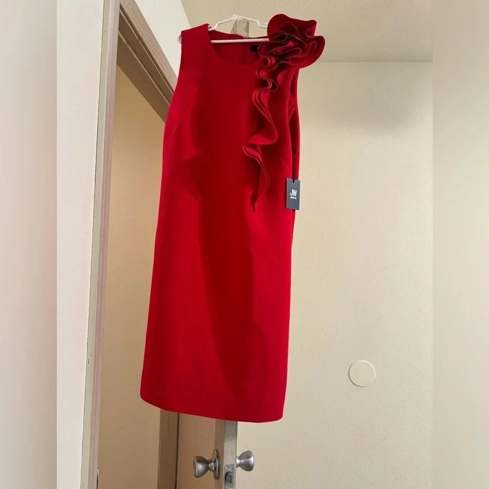 Jason Wu Ruby Red Ruffle Sleeveless Nwt Dress Siz… - image 3